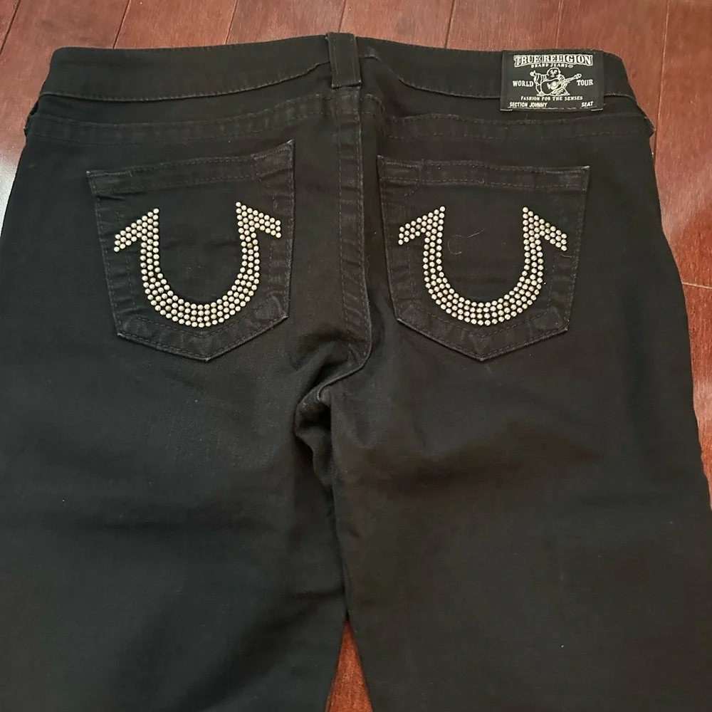 True Religion low rise Black Flare Jeans - Picture 12 of 12